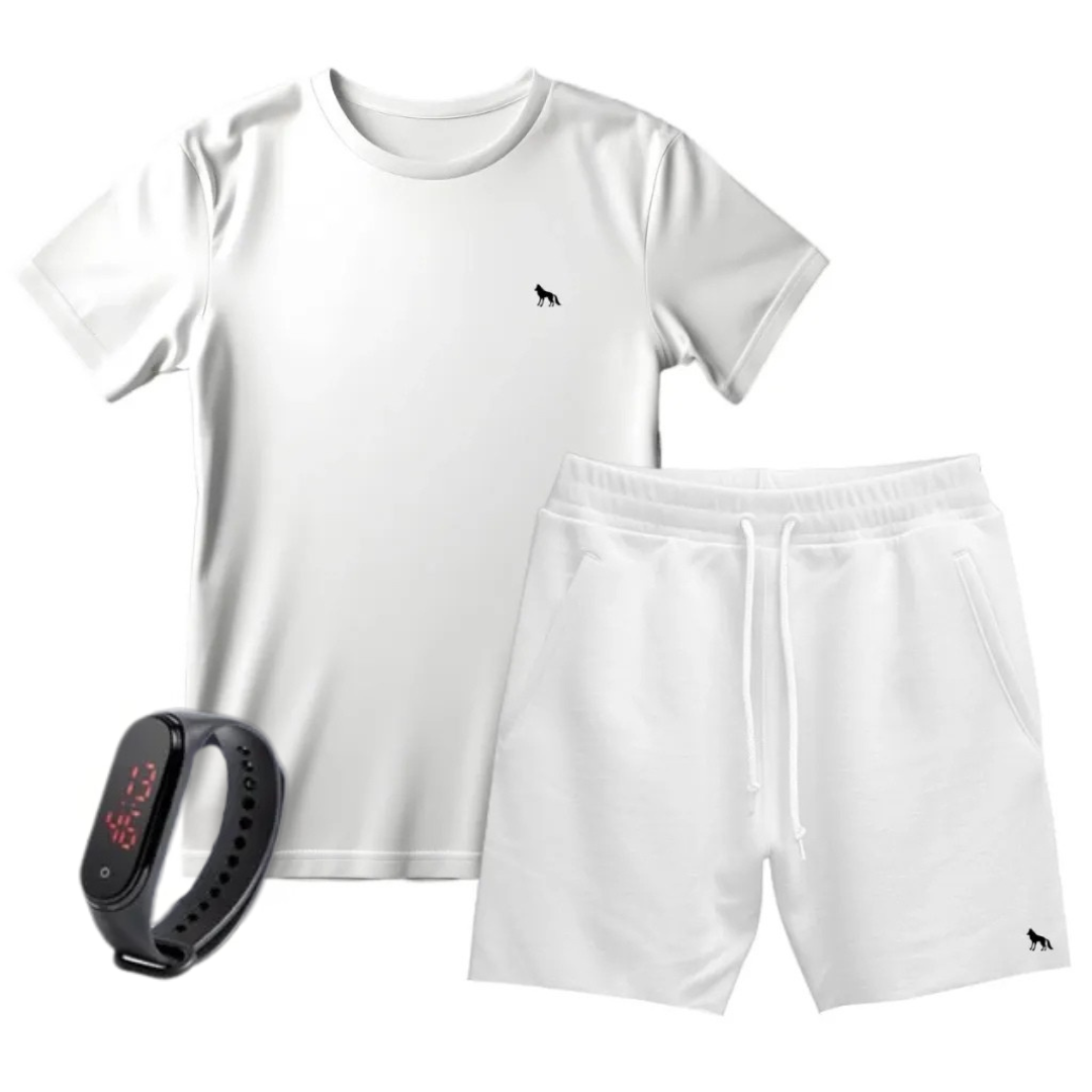 Kit Camisa Vital + Bermuda + Relógio Digital