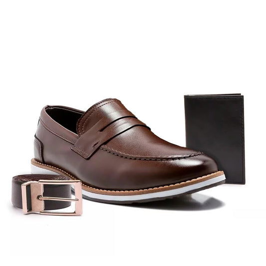 Kit Mocassim Millenium + Cinto + Carteira